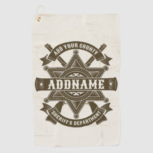 Old West Sheriff Deputy Rifles Badge Personalized Golf Towel