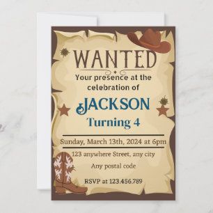 Old West “wanted poster” Invitation