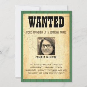 Old West Wanted Poster Womens 🤠 50th Birthday  Invitation