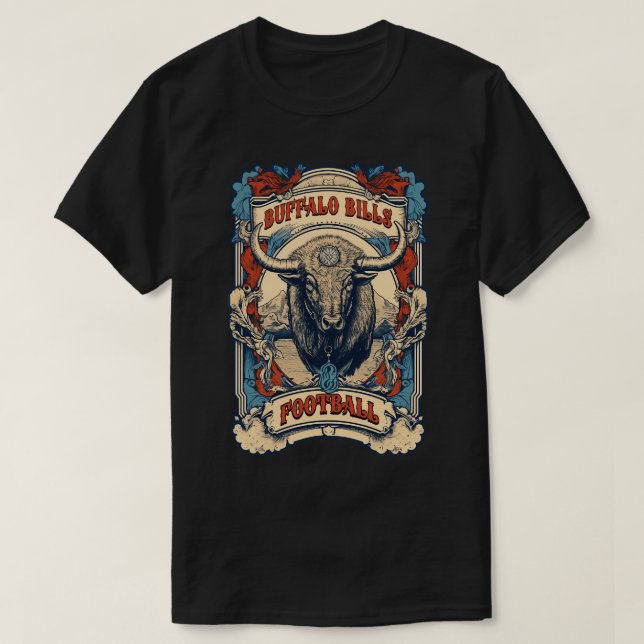 Old western Buffralo Bills Poster T-Shirt (Design Front)