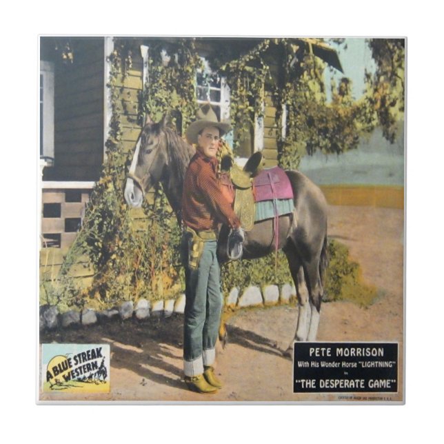 Old Western Cowboy Movie Poster Print Tile (Front)