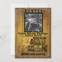 Old Western Wanted Poster with Photo Invitation