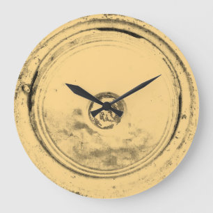 Old Wheel Of Classic Car #3 Large Clock