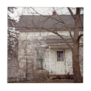 Old White Abandoned House Tile