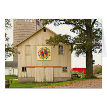 Old White Barn With Rainbow Barn Quilt