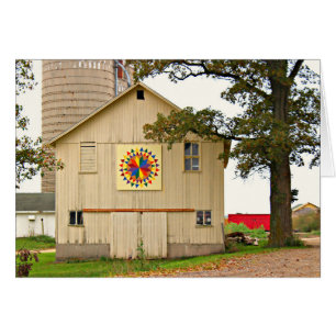 Old White Barn With Rainbow Barn Quilt