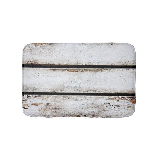 Old white wood bath mat (Front)