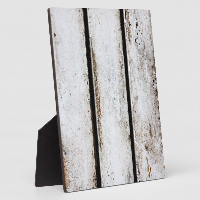 Old white wood plaque (Side)