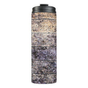Old white wooden texture background. Color stain d Thermal Tumbler