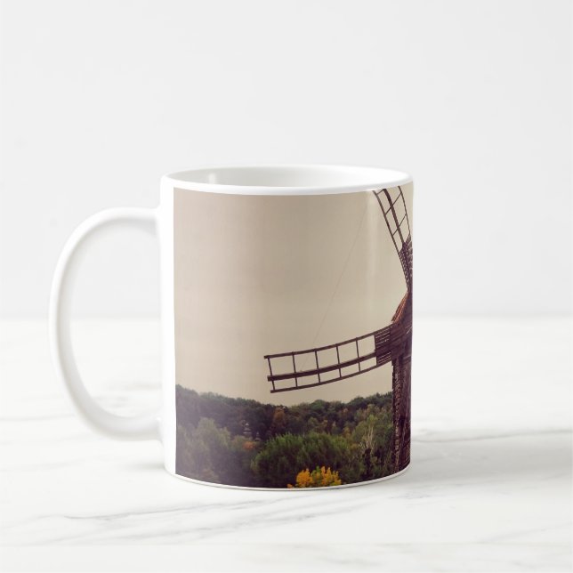Old windmill. Autumn landscape. Ukrainearchitectur Coffee Mug (Left)