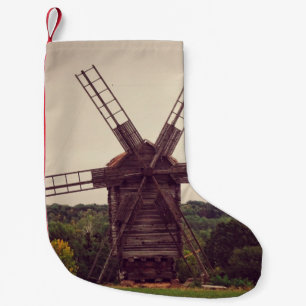 Old windmill. Autumn landscape. Ukrainearchitectur Small Christmas Stocking