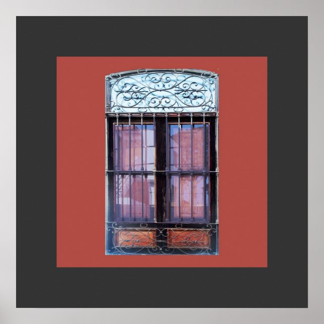 Old Window with Grate in Barranco Poster (Front)