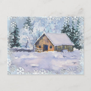 OLD WINTER BARN by SHARON SHARPE Postcard