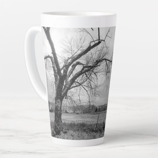 Old Winter Tree Latte Mug (Left Angle)