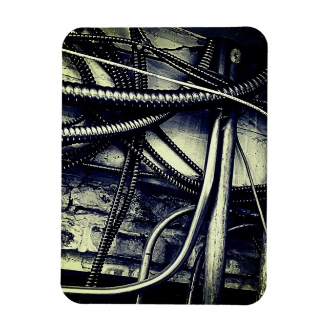 Old Wire Electrical Ducts Pipes Plaster Ceiling Magnet (Vertical)