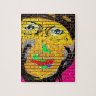 Old Wise Biker Face, Graffiti Art Jigsaw Puzzle