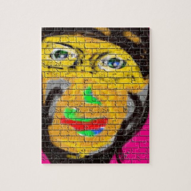 Old Wise Biker Face, Graffiti Art Jigsaw Puzzle (Vertical)
