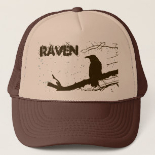 Old Wise Raven on the Tree Trucker Hat