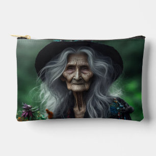 Old Witch Gathering Herbs for Potions Accessory Pouch