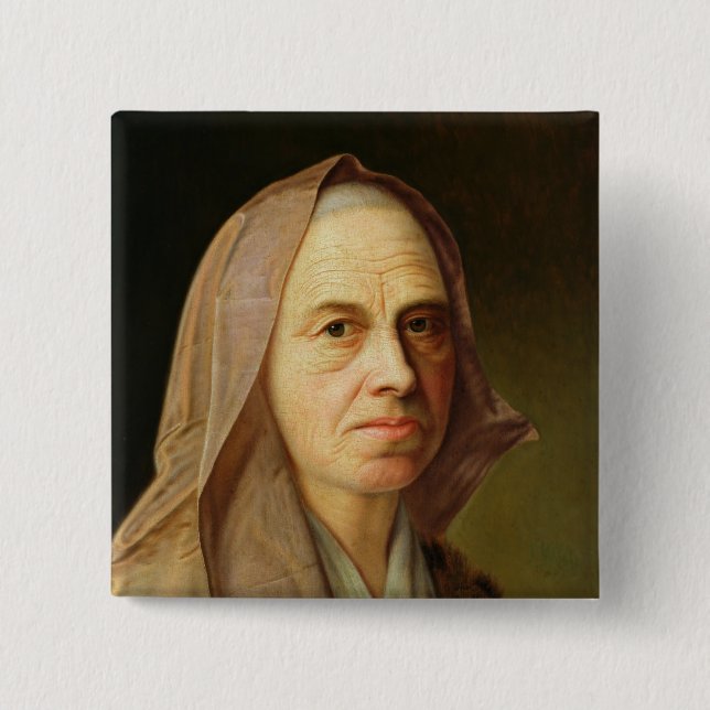 Old Woman 2 Inch Square Button (Front)