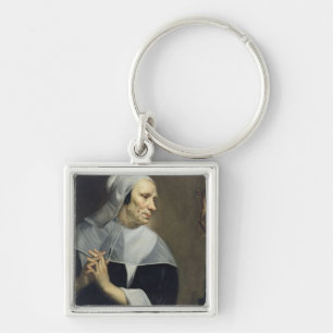 Old Woman Praying Keychain