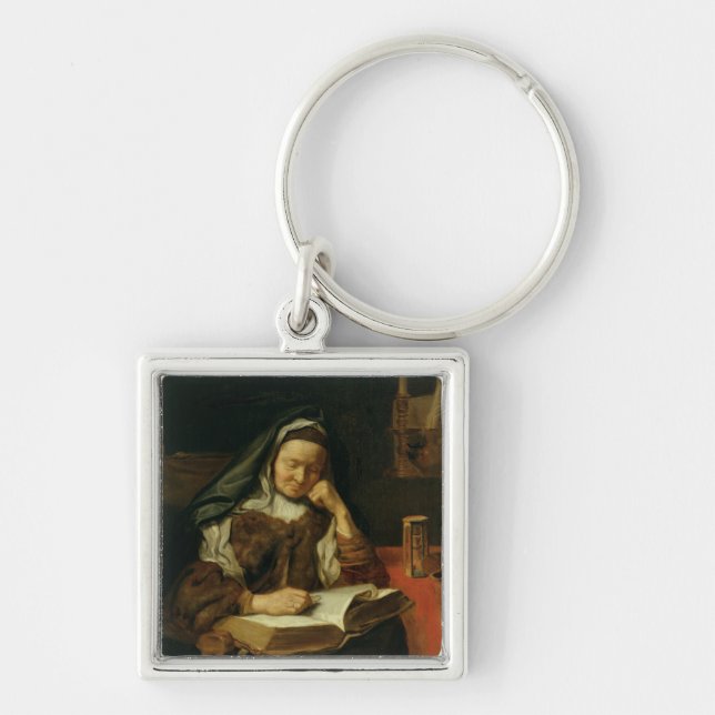 Old Woman Sleeping Keychain (Front)