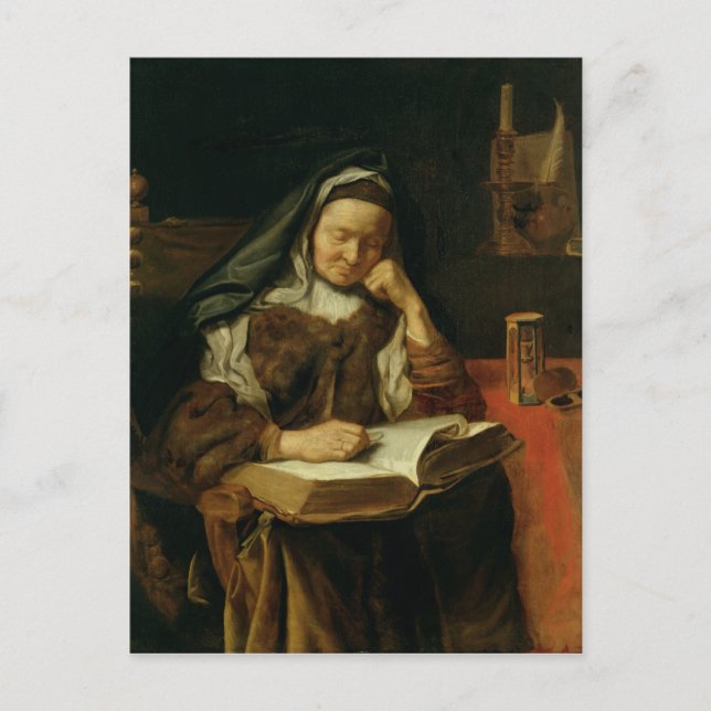 Old Woman Sleeping Postcard (Front)