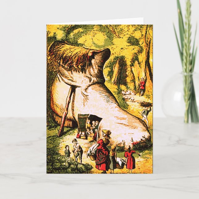 Old Woman who Lived in a Shoe Greeting Card (Front)