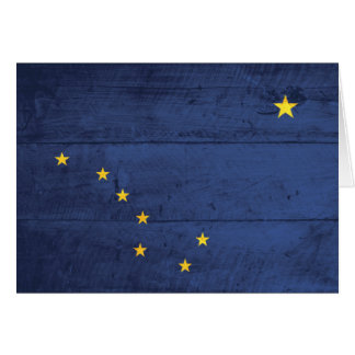 Old Wood Alaska Flag