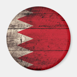 Old Wood Bahrain Flag Magnet