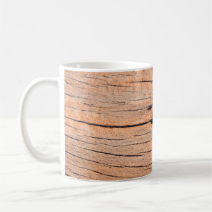 Old wood board, copy space wooden texture pattern coffee mug