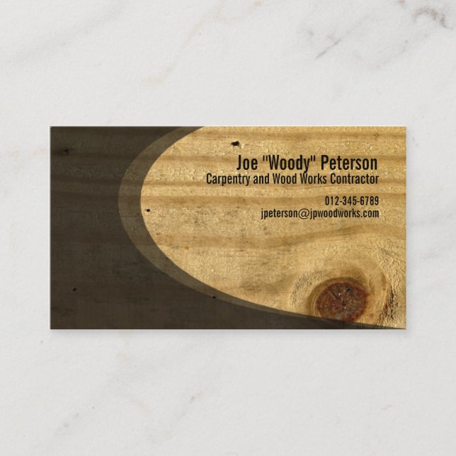 Old Wood Board Pattern Business Card (Front)