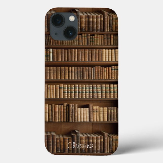 Old Wood Bookshelf and Books iPad Air case (Back)