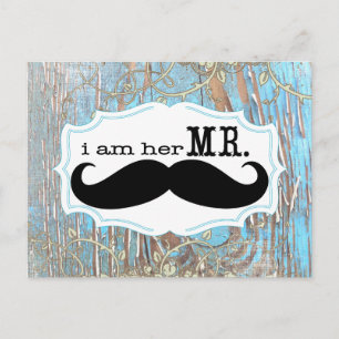 Old Wood Country Chic Swirly Vine I am Her Mr. Postcard