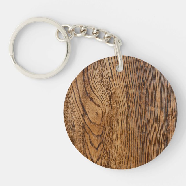Old wood grain look keychain (Front)