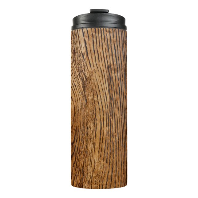 Old wood grain look thermal tumbler (Front)