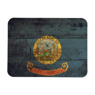 Old Wood Idaho Flag; Magnet