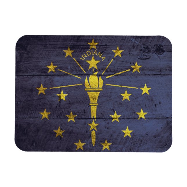 Old Wood Indiana Flag Magnet (Horizontal)