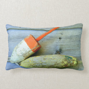 Old wood lobster buoys pillow