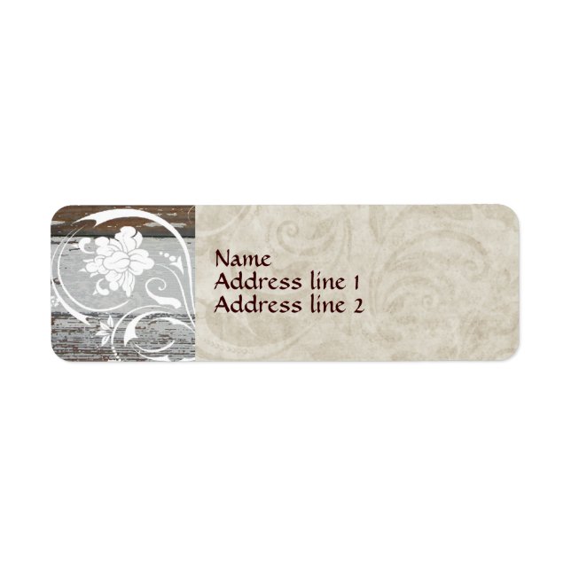 Old Wood Parchment Swirl Address Labels (Front)