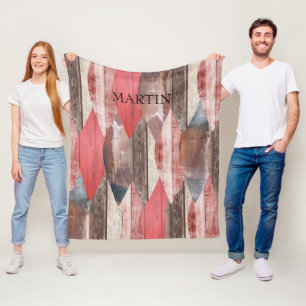 Old Wood Pattern Rustic Personalized Fleece Blanket