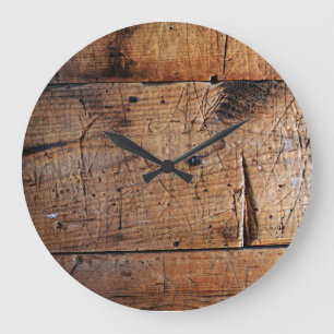 "Old Wood" Round (Large) Wall Clock