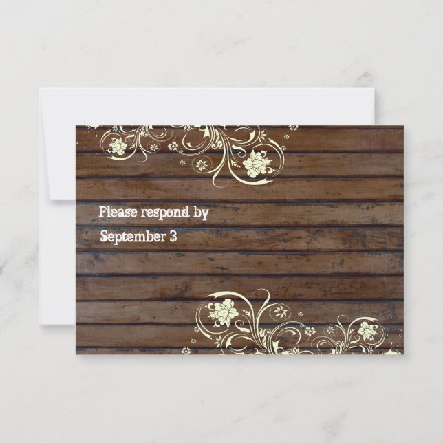 Old Wood Rsvp with envelopes (Front)