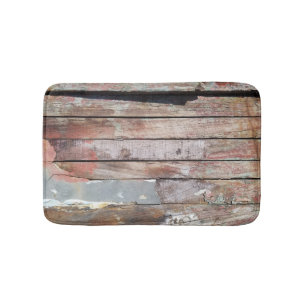 Old wood rustic boat wooden plank bath mat