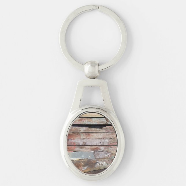 Old wood rustic boat wooden plank keychain (Front)