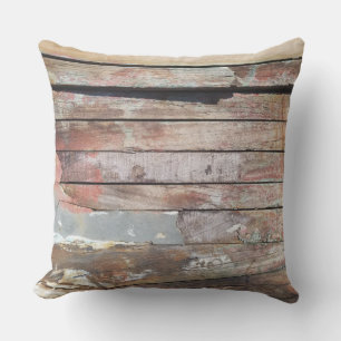 Old wood rustic boat wooden plank outdoor pillow