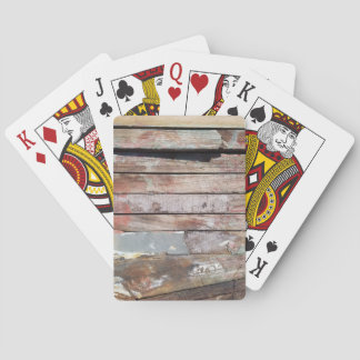 Old wood rustic boat wooden plank playing cards
