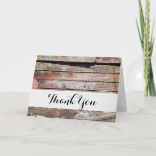 Old wood rustic boat wooden plank thank you card