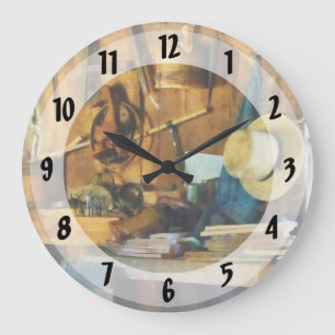 Old Wood Shop Large Clock