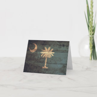 Old Wood South Carolina Flag; Card